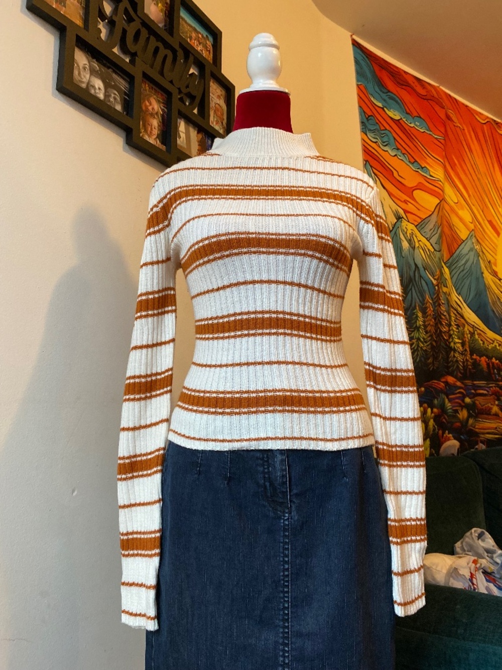 H&M rib-knit mock neck sweater